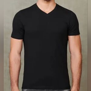 Banana Republic V-Neck Pima Performance Tee Shirt UNISEX black size M
